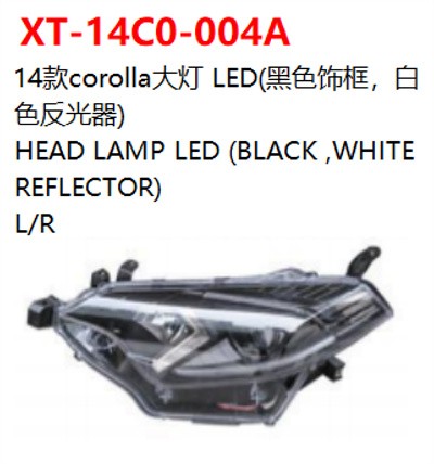 HEAD LAMP LED (BLACK WHITE REFLECTOR)