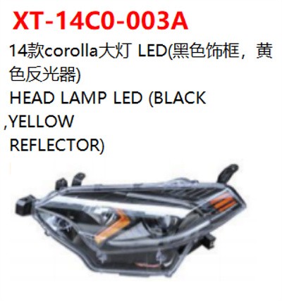 HEAD LAMP LED (BLACK YELLOW REFLECTOR)